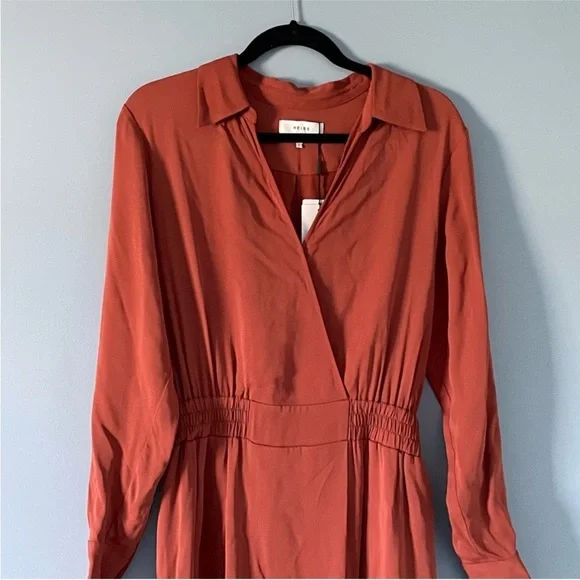 Reiss Terracotta Shirt Dress - Picture 3 of 10